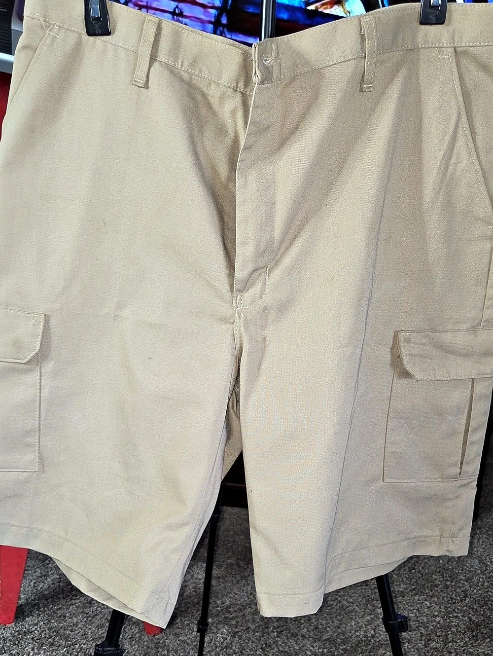 Red Kap Men's Industrial Cargo Shorts Beige Size 42
